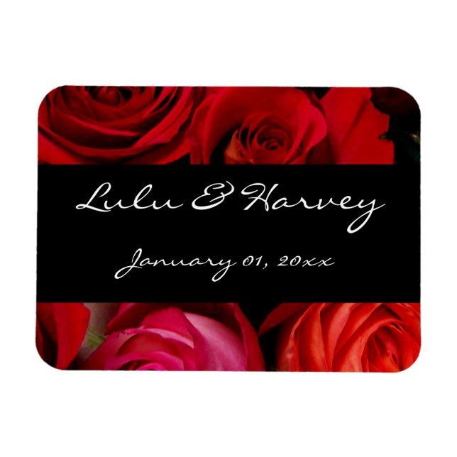 Magnet Flexible Rose Bouquet Mariage personnel (Horizontal)
