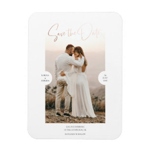 Magnet Flexible Rose Gold Foil Effect Script Enregistrer la carte 