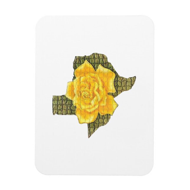 Magnet Flexible Rose Jaune Du Texas Motif Flower (Vertical)