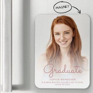 Magnet Flexible rose photo 2025 Superposition de script Grad Faire