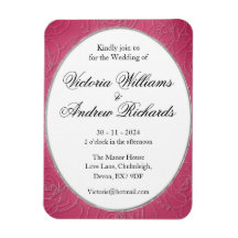 Rose Pink flexible Faire-part de mariage à aimants