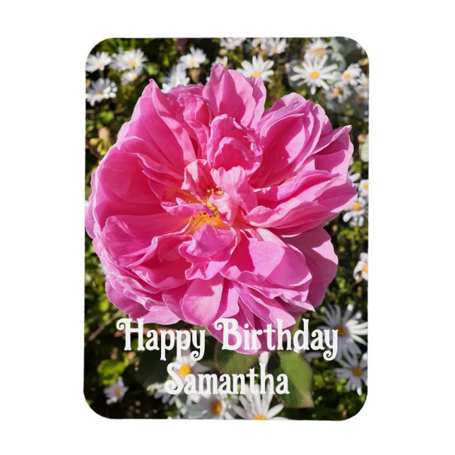 Magnet Flexible Rose rose Rose Fleurs florales Anniversaire (Vertical)
