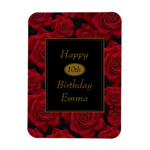 Magnet Flexible Rose rouge élégant tout anniversaire d'âge