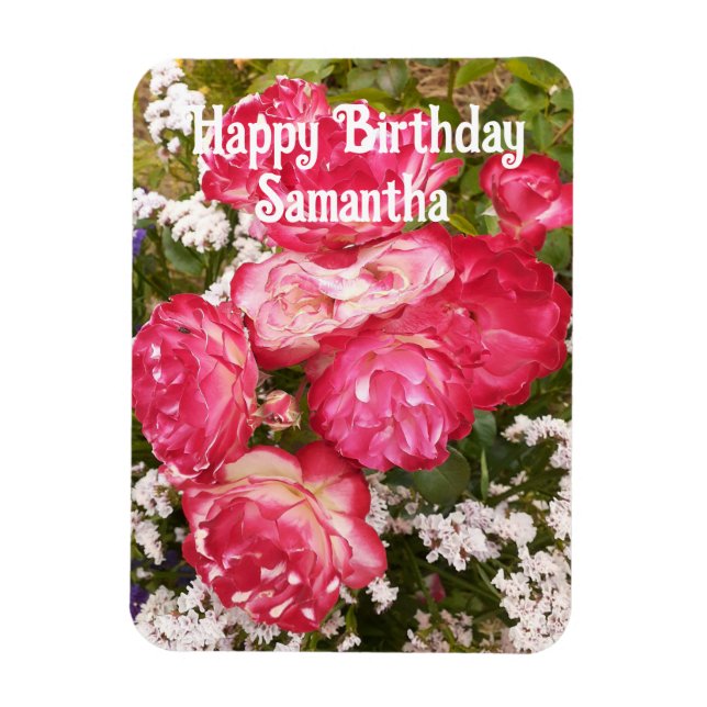 Magnet Flexible Rose rouge Fleurs Roses Floral Anniversaire (Vertical)