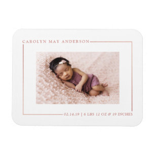 Magnet Flexible Rose tout simplement chic Faire-part de naissance 