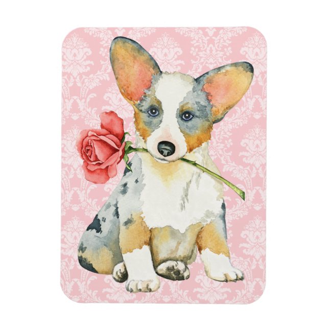 Magnet Flexible Rose Valentin Cardigan Welsh Corgi (Vertical)