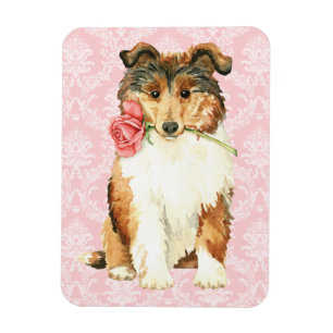 Magnet Flexible Rose Valentine Collie