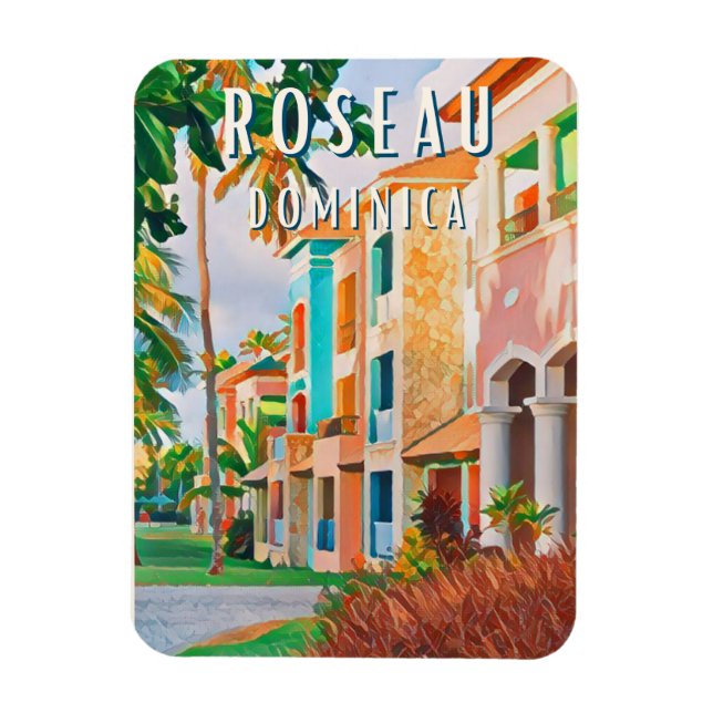 Magnet Flexible Roseau, la ville tropicale de la Dominique (Vertical)