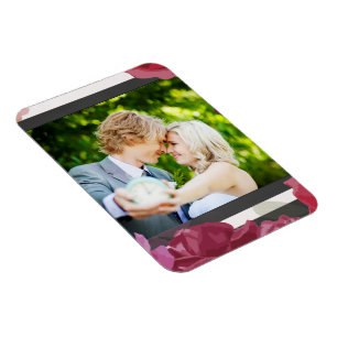 Magnet Flexible Roses de l'anniversaire du mariage, bandes, photo 