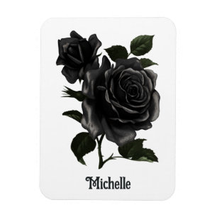 Magnet Flexible Roses noires personnalisées gothiques vintage
