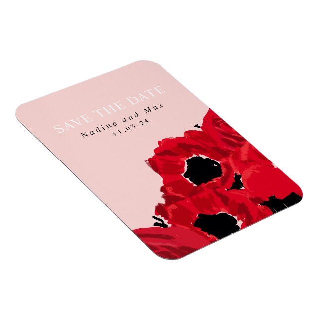 Magnet Flexible Roses rouges Abstraites et pavots (Côté Droit)