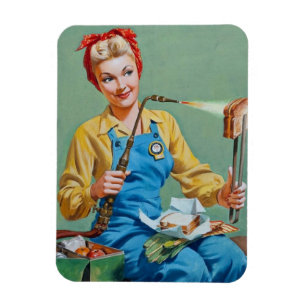 Magnet Flexible Rosie le Riveter fait du fromage rôti