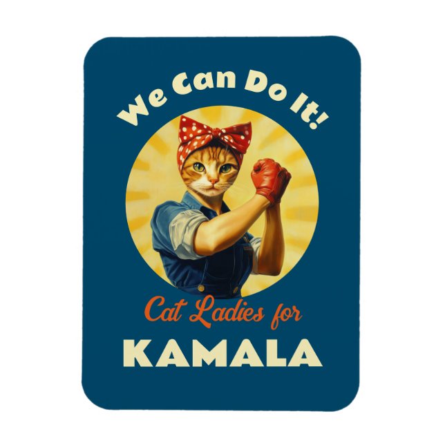 Magnet Flexible Rosie Les Dames De Chat Riveter Pour Kamala Harris (Vertical)