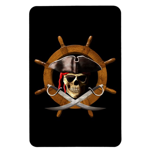 Magnet Flexible Roue jolly roger pirate (Vertical)