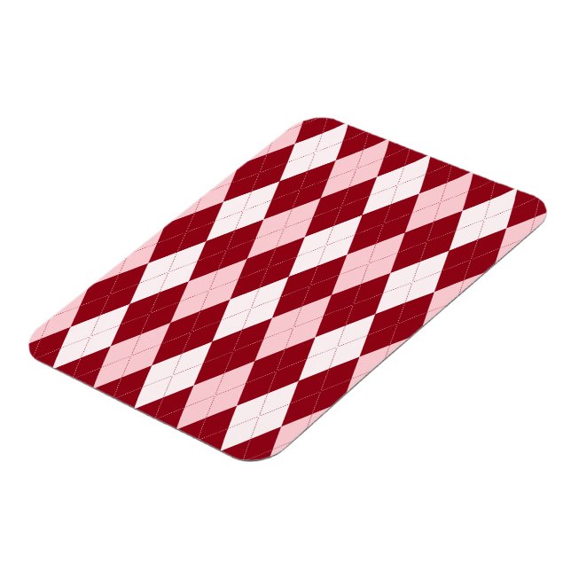 Magnet Flexible Rouge Jacquard Crimson rose Petit Diamant Forme (Côté Gauche)