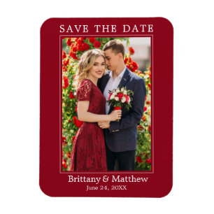 Magnet Flexible Rouge minimaliste moderne Enregistrer la date