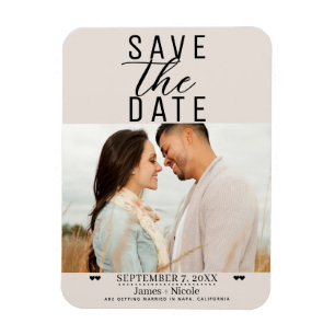 Magnet Flexible Rouge Moderne Teinté Sauver la Date Mariage Photo