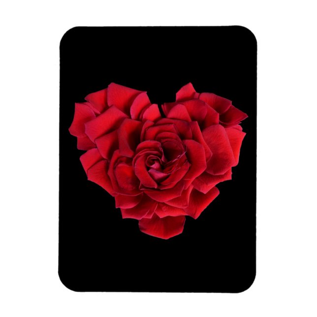 Magnet Flexible Rouge Rose Coeur Noir (Vertical)