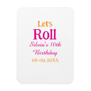 Magnet Flexible Roulons heureux 10e anniversaire ajouter nom retro