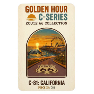 Magnet Flexible Route 66 de l'heure dorée Série C   Californie