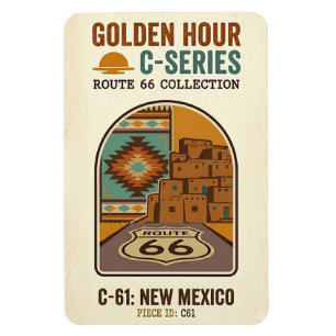 Magnet Flexible Route 66 de l'heure dorée, série C   Nouveau-Mexiq