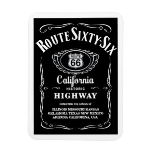 Magnet Flexible Route soixante-six Étiquette noir