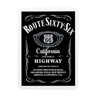 Magnet Flexible Route soixante-six Étiquette noir