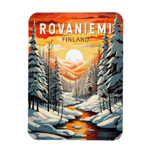 Magnet Flexible Rovaniemi Finlande Travel Art Vintage