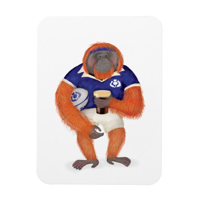 Magnet Flexible Ruaridh l'aimant orangoutan de rugby (Vertical)