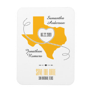 Magnet Flexible Ruban de curling du Texas jaune Enregistrer la dat
