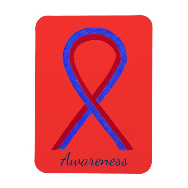 Magnet Flexible Ruban de sensibilisation Rouge et Bleu, aimants pe (Vertical)