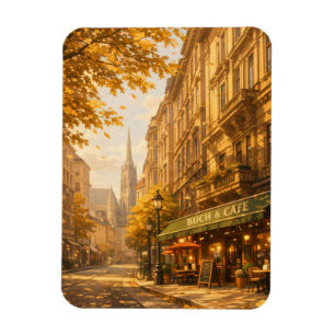 Magnet Flexible Rue Automnale de Librairie & Café Cozy Alley Europ