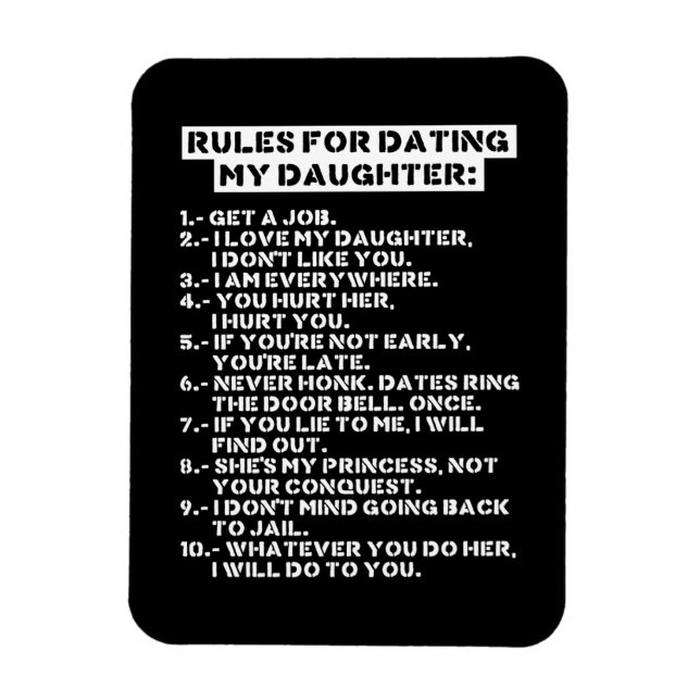 Magnet Flexible Rules for dating my daughter (Vertical)