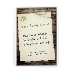 Magnet Flexible Russe vieux papier Joyeux Noël Script Holiday