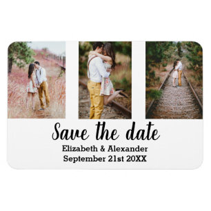Magnet Flexible Rustic Photo Collage Enregistrer La Date