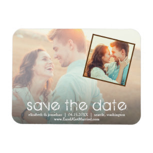 Magnet Flexible Rustic Romantic 2 Photo Sauvez la date