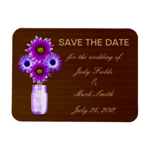 Magnet Flexible Rustique Purple Mason Jar Enregistrer l'aimant Dat