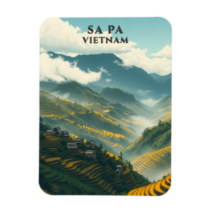 Magnet Flexible Sa Pa Vietnam Rice Terrasses Mountain