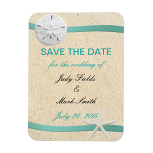 Magnet Flexible Sable Dollar Beach Mariage Économisez La Date Magn