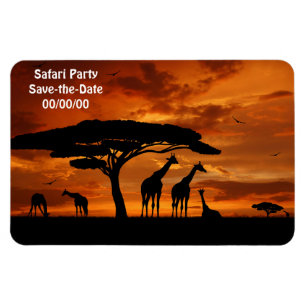 Magnet Flexible Safari africain au coucher du soleil