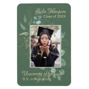 Magnet Flexible Sage foncé Vert Botanique Gardienne de graduation