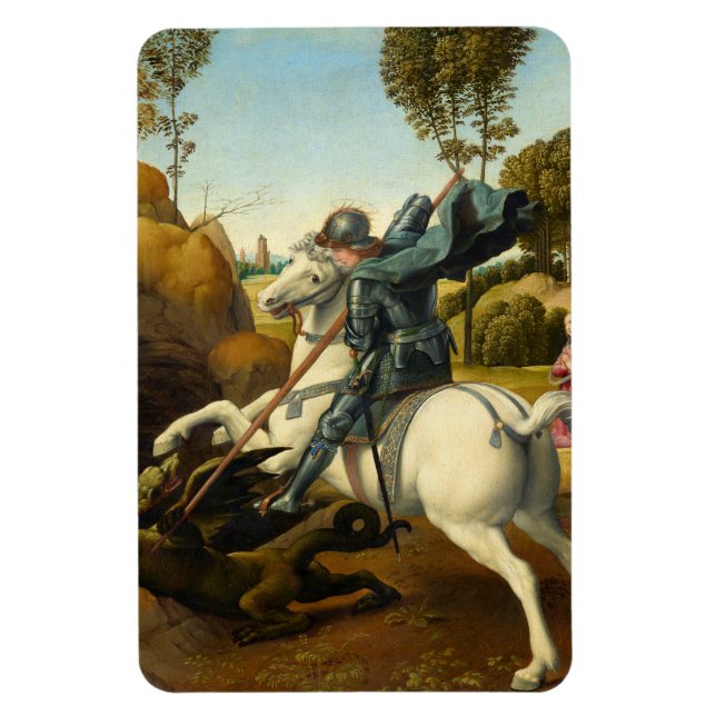 Magnet Flexible Saint George et le Dragon, 1506 par Raphael (Vertical)