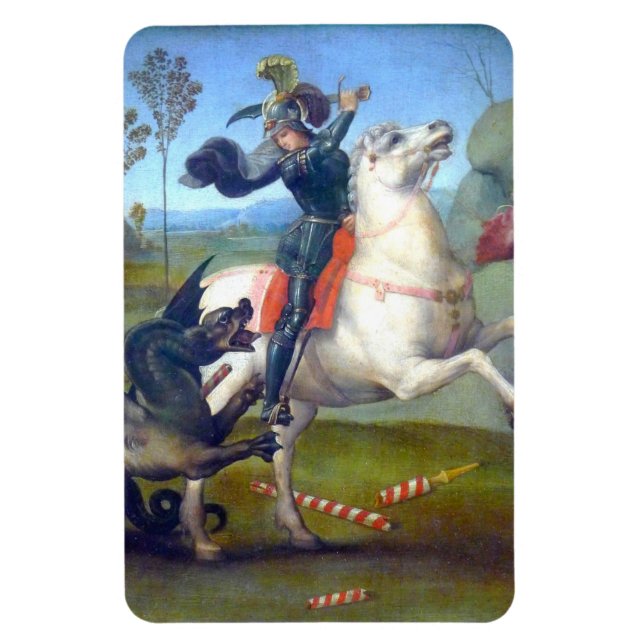 Magnet Flexible Saint George Et Le Dragon Peinture De Raphael (Vertical)