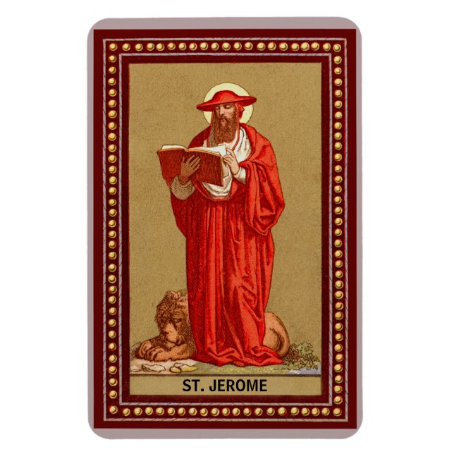 Magnet Flexible Saint Jérôme, cardinal avec Lion (P 004) (Vertical)