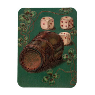 Magnet Flexible Saint-Patrick vintage, Chance Irlandaise aux dés
