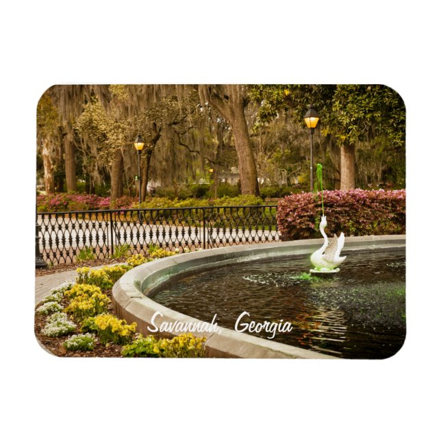 Magnet Flexible Saint Patrick's Day - Forsyth Fountain, Savannah,  (Horizontal)