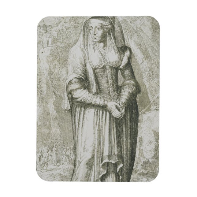 Magnet Flexible Sainte Hildegarde de Bingen Art Mystique Médiéval (Vertical)