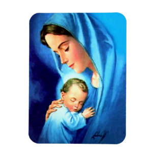 Magnet Flexible Sainte Vierge Marie avec Bébé Jésus