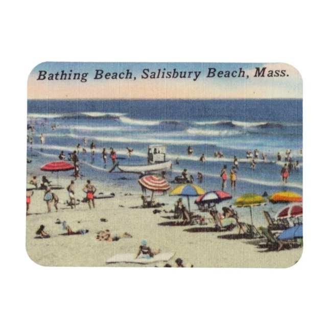 Magnet Flexible Salisbury Beach, MA - Océan Vintage (Horizontal)