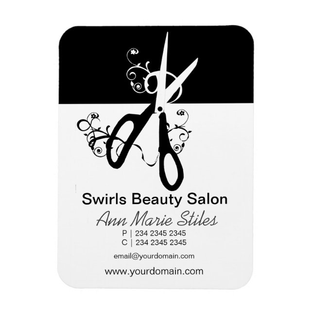 Magnet Flexible Salon de beauté tendance noir blanc (Vertical)